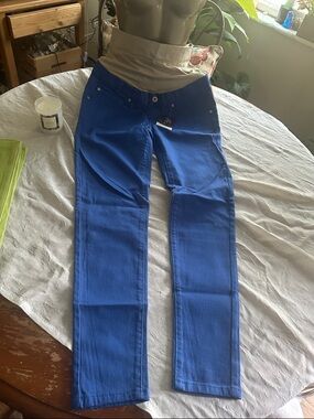 Blue Maternity Jeans with Neutral Waistband